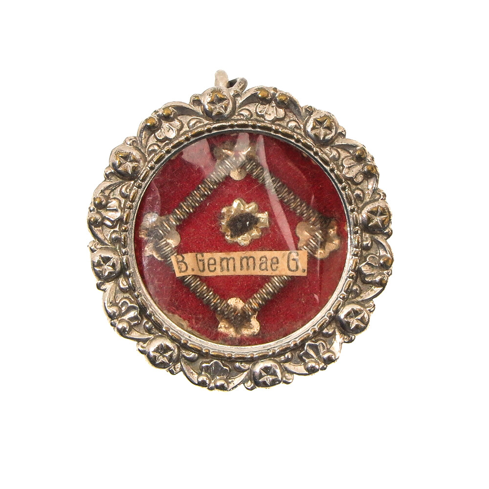 1  First Class Reliquary - Ex Corpore Relic B. Gemma Galgani With Original Document