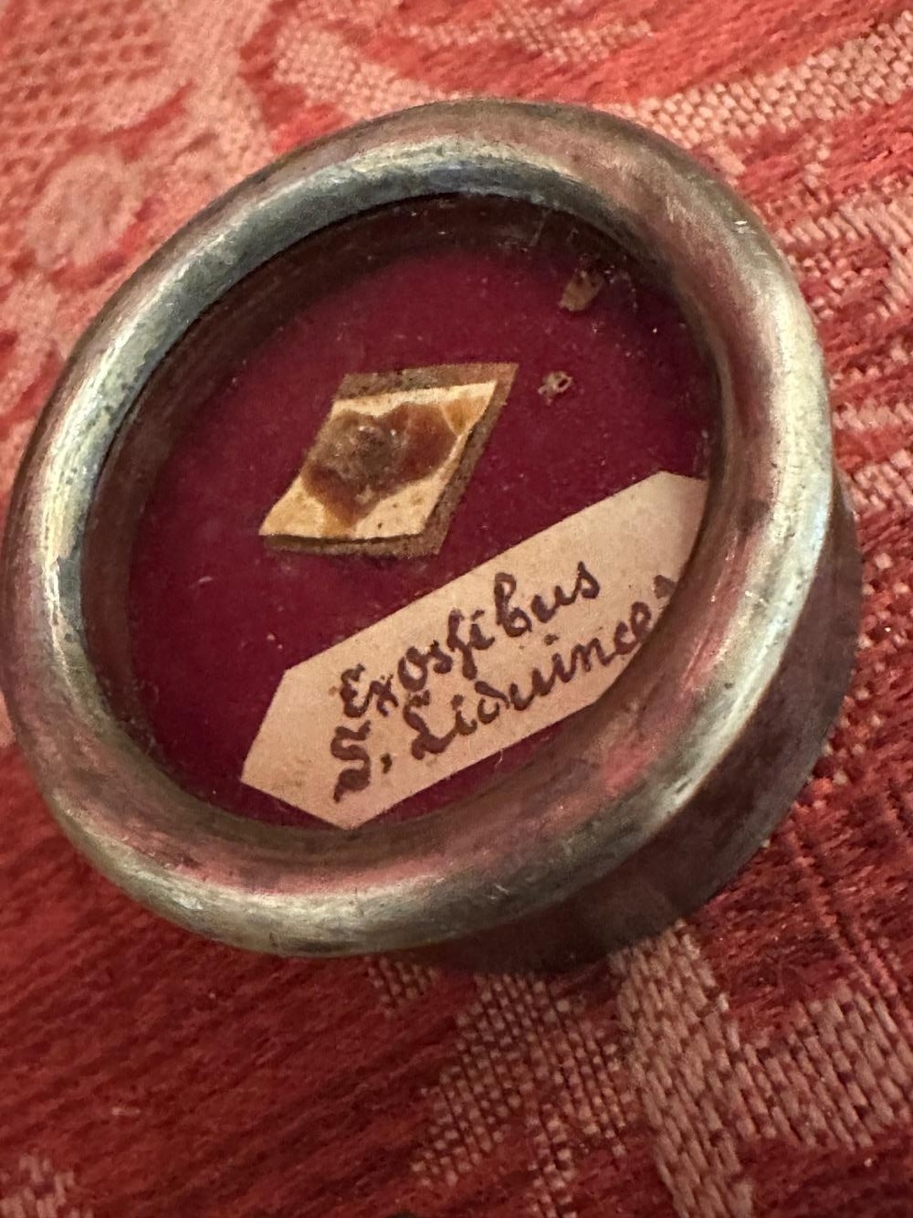 1  First Class Reliquary Ex Ossibus St. Lidwina