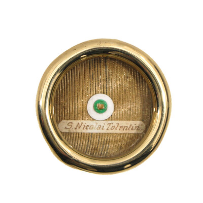 1  First Class Reliquary - Relic Ex Ossibus St. Nicholas Of Tolentino With Original Document