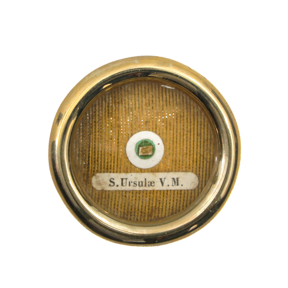 1  First Class Reliquary - Relic Ex Ossibus St. Ursula With Original Document
