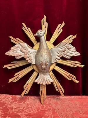 Fully Hand - Carved Dove ( Holy Spirit ) en Hand - Carved Wood, Southern Germany 19 th century