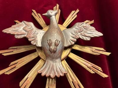 Fully Hand - Carved Dove ( Holy Spirit ) en Hand - Carved Wood, Southern Germany 19 th century