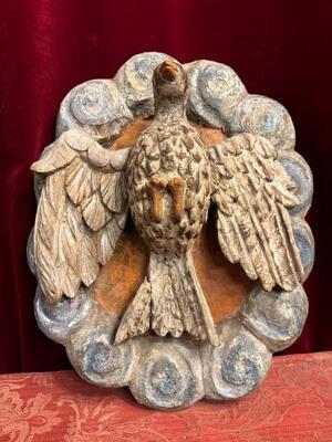 Fully Hand - Carved Dove ( Holy Spirit ) en Hand - Carved Wood , Belgium  19 th century