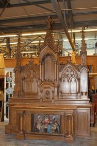 Altar style Gothic en wood / terra - cotta, France 19th century