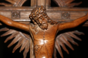 Altar - Cross style gothic en WOOD OAK, Belgium 19 th century