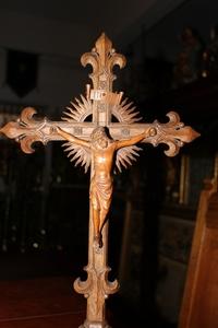 Altar - Cross style gothic en WOOD OAK, Belgium 19 th century