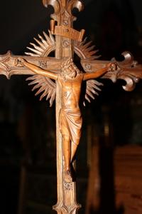 Altar - Cross style gothic en WOOD OAK, Belgium 19 th century