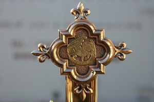 Altar - Cross style gothic en Brass / Bronze, Belgium 19th century
