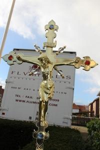 Altar - Cross style Gothic en Brass / Bronze , Belgium 19th century