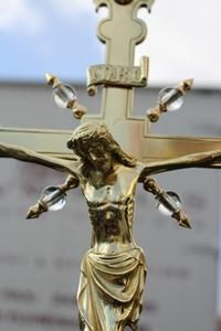 Altar - Cross style Gothic en Brass / Bronze , Belgium 19th century