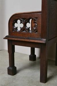 Bischop Seat style Gothic en WOOD OAK, Belgium 19th century