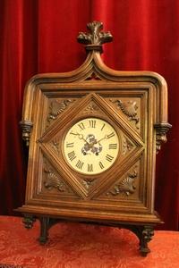 Clock style Gothic en wood oak, Belgium 19th century