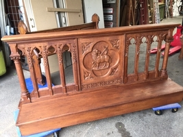 Communion - Kneeler style gothic en WOOD OAK, Dutch 19th century