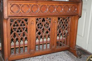 Communion - Kneeler style gothic en OAK, Dutch 19th century