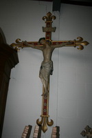 Cross + Corpus style gothic en plaster, Belgium 19th century