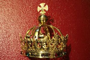 Crown style gothic en Brass / Bronze, Belgium 19th century