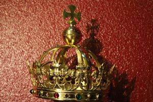 Crown style gothic en Brass / Bronze, Belgium 19th century