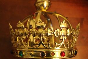 Crown style gothic en Brass / Bronze, Belgium 19th century