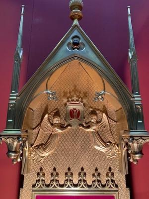 Exposition Chapel style Gothic en Brass / Bronze / Gilt , Belgium 19th century ( 1875 )