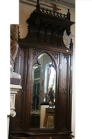 Hall Furniture style Gothic en wood oak, France 19th century