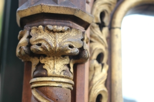 Mirror style gothic en wood, France 19th century