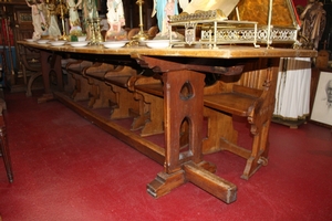 Monastery Table style Gothic en Oak, Belgium 18 th century