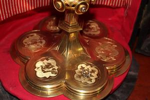 Monstrance style gothic en Brass / Bronze, Belgium 19th century