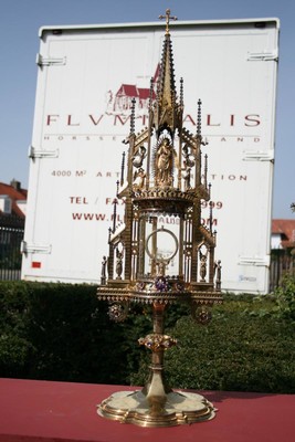 Monstrance style gothic en SILVER, Belgium 19th century