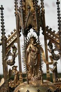 Monstrance style gothic en SILVER, Belgium 19th century