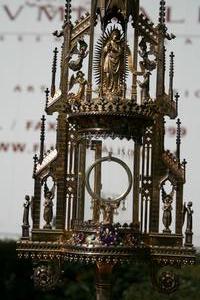 Monstrance style gothic en SILVER, Belgium 19th century