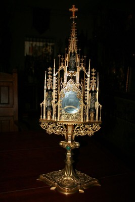 Monstrance style gothic en BRASS / BRONZE, France 19th century