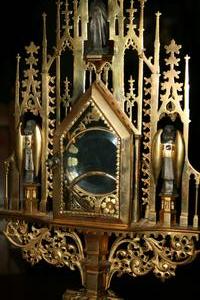 Monstrance style gothic en BRASS / BRONZE, France 19th century