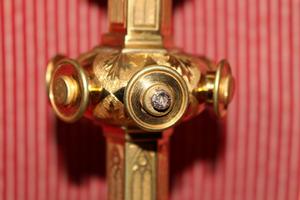 Monstrance style gothic en Brass / Bronze, Belgium 19th century