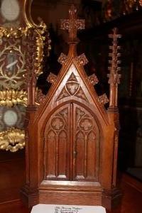 Ostensorium style gothic en Oak wood, Belgium 19th century