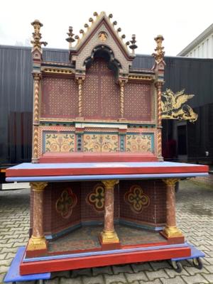 Ostensorium-Altar / Reliquary-Altar style Gothic en Wood Polychrome, Dutch 19 th century