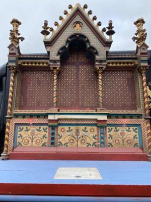 Ostensorium-Altar / Reliquary-Altar style Gothic en Wood Polychrome, Dutch 19 th century