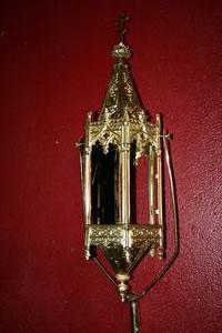 Procession - Lantern style gothic en BRASS, FRANCE 19 th century