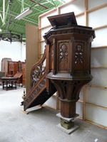 Pulpit style gothic en WOOD OAK, Belgium 19th century