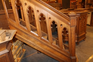 Pulpit style gothic en Oak wood, France 19th century