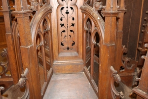 Pulpit style gothic en Oak wood, France 19th century