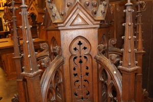 Pulpit style gothic en Oak wood, France 19th century