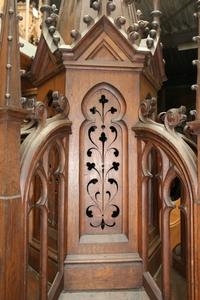 Pulpit style gothic en Oak wood, France 19th century