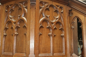 Pulpit style gothic en Oak wood, France 19th century