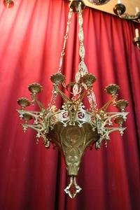 Sanctuary Lamp style Gothic en Bronze / Polished and Varnished, France 19th century