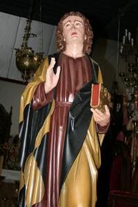 St. Johannes Statue style Gothic en wood polychrome, Dutch 19th century