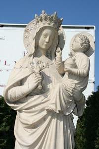 St Mary Statue style gothic en SANDSTONE , Belgium 19th century