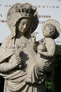 St Mary Statue style gothic en SANDSTONE , Belgium 19th century