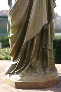 St. Mary Statue style gothic en bronze, France 19th century