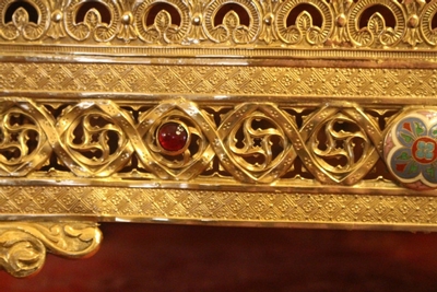 Adjustable Missal Stand style Gothic - style en Brass / Polished / New Varnished, France 19th century