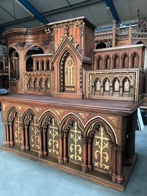 Altar style Gothic - style en Oak wood, France 19th century ( anno 1875 )